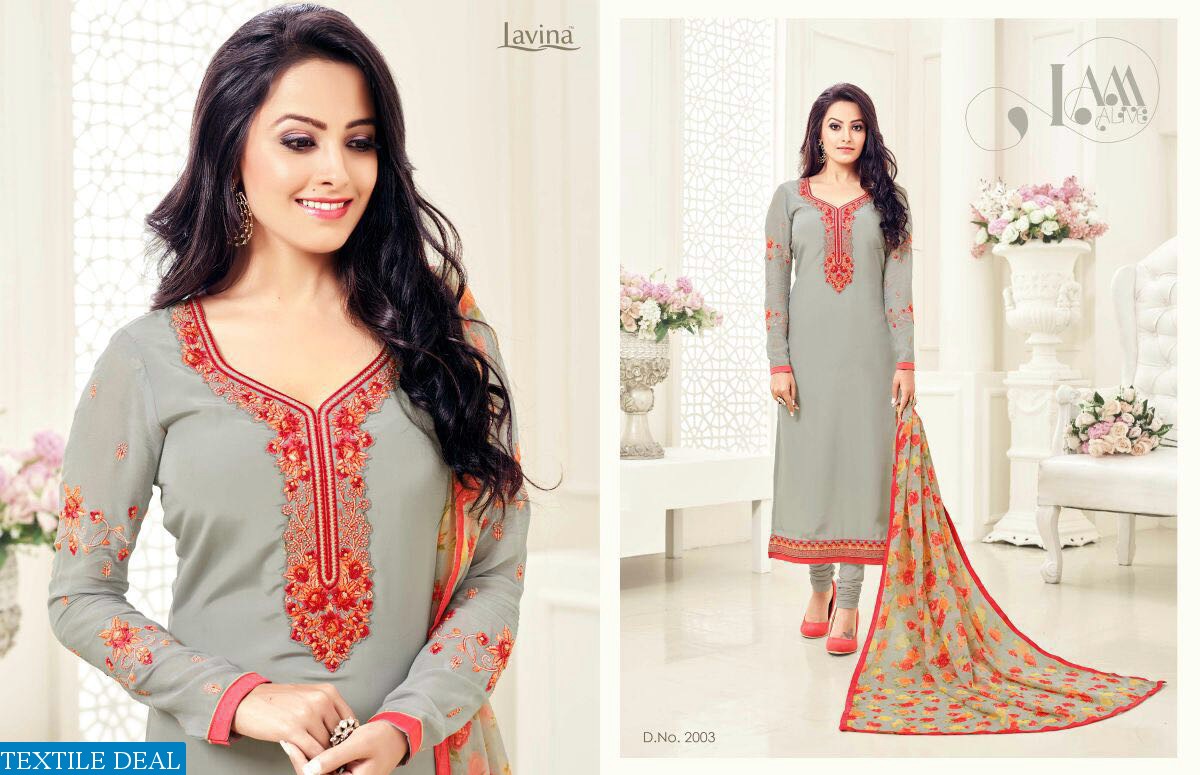 lavina shagun-2 Export French Embroidery salwar kameez